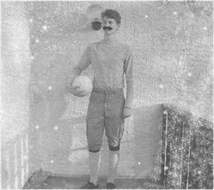 family tree - Maurice Inglis holding a football