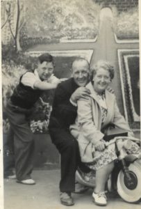 Jack Phillips with his parents during wartime