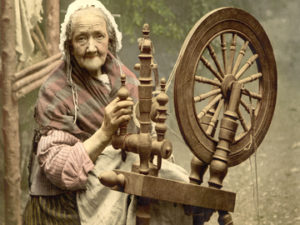 Image of an elderly woman spinster
