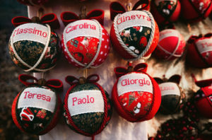 Christmas baubles with names on