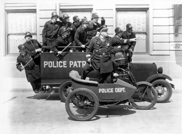 Police Driving Through the Street