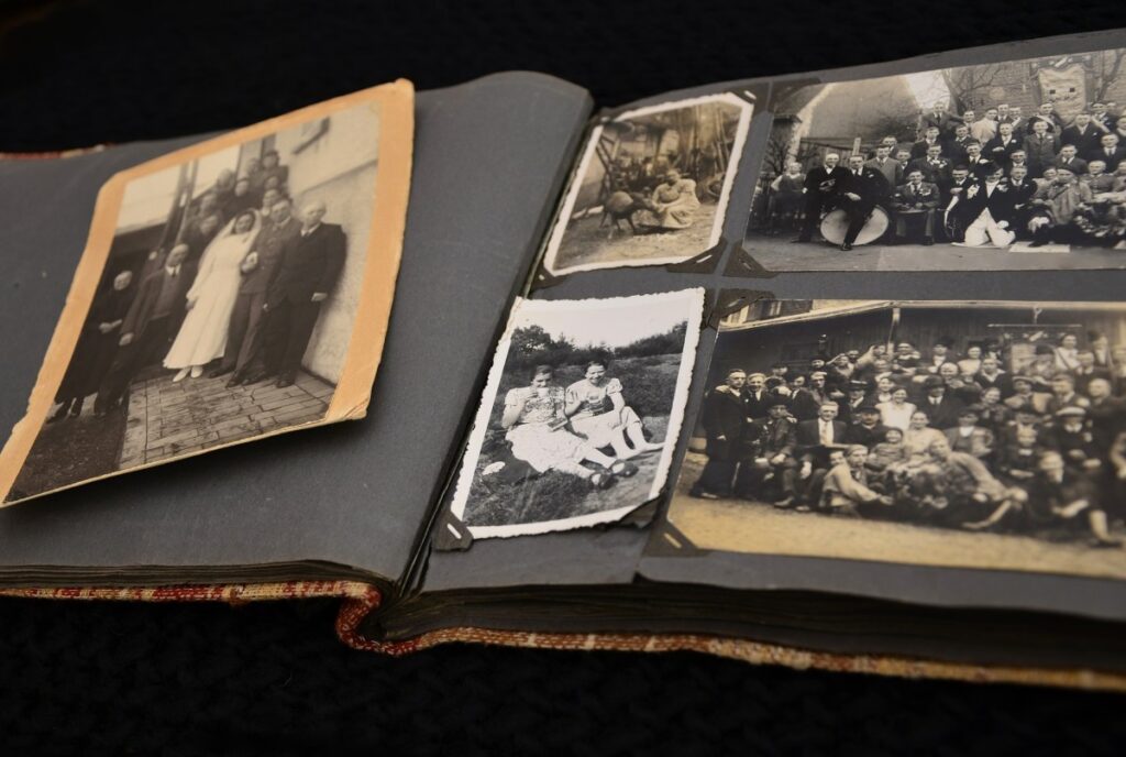 family photos in a book