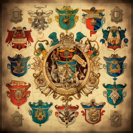 A range of Family Crests