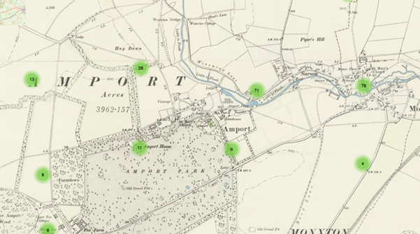 Amport Firs map from Tithe Records