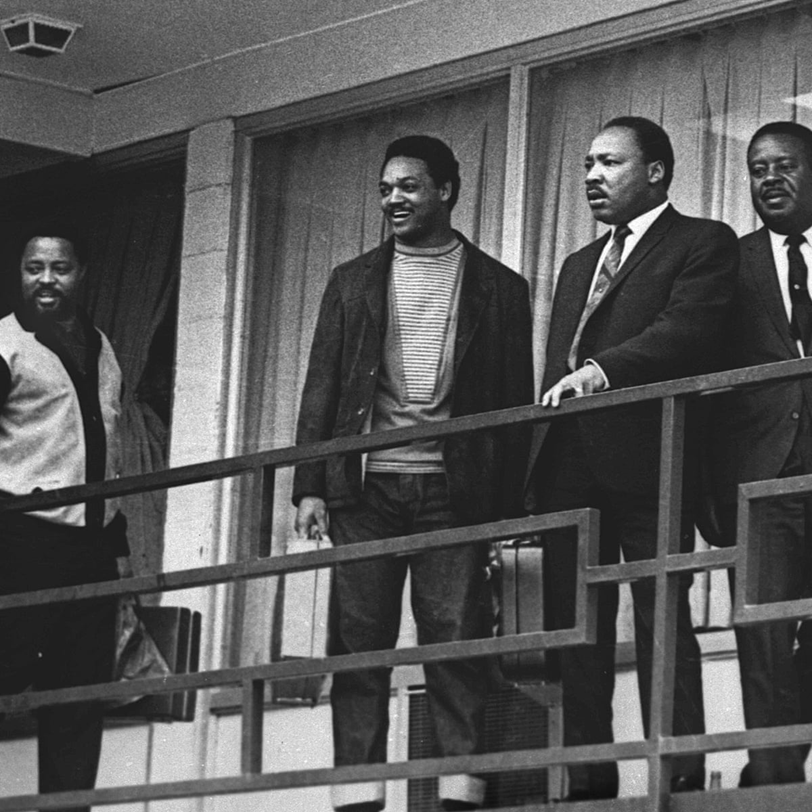Martin Luther King Jr on his balcony