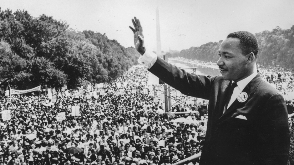 Martin Luther King Jr waving